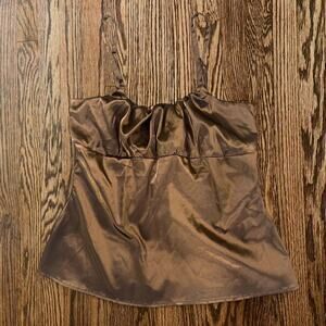 Brown silk cami top cotton